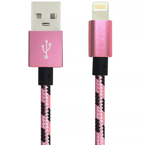 USB2.0 A Male to Lightning Male Cable Aluminum case Nylon woven MFi Certifcated