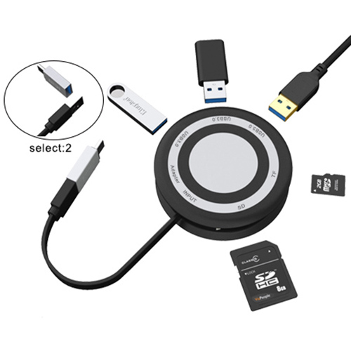 USB3.0 TO SD+TF+USB3.0*3(with USB TYPE-C to A/F Adapter) 5Gbps