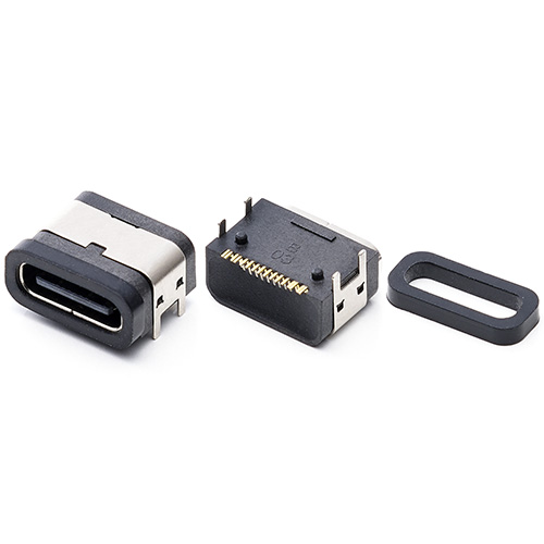 Waterproof USB Type-C Female Connector On board 90° 16PIN LCP CL=2.38 H=4.66 L=7.85 IP-X7